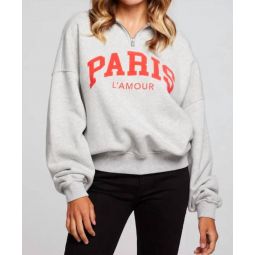 paris l amour pullover in heather grey