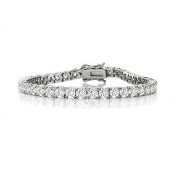 white gold plated tennis bracelet with 5mm cubic zirconia