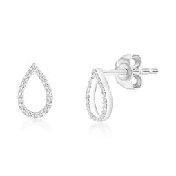 sterling silver pearshaped diamond studs