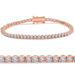 4 ct diamond tennis bracelet 14k white, yellow, or rose gold lab grown 7