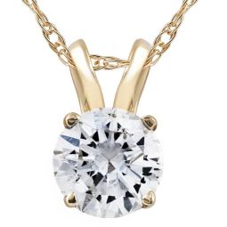 .55 ct tw round diamond solitaire pendant 14k yellow gold