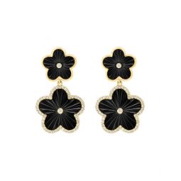 14k 3.59 ct. tw. diamond & onyx earrings