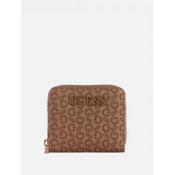 bowie debossed zip-around wallet