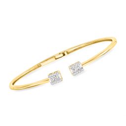 by ross-simons lab-grown diamond cuff bracelet in 18kt gold vermeil