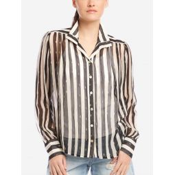 chloe long sleeve blouse in stripe