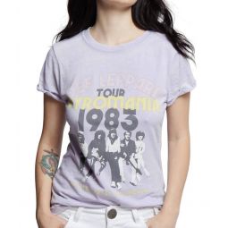 def leppard pyromania 1983 tour tee in lilac