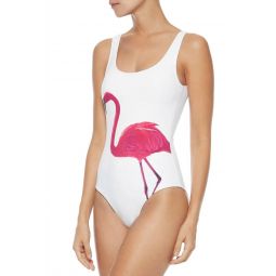 kelly one piece in flamingo placement white