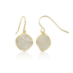 14k gold plated with clear cubic zirconia hook earrings