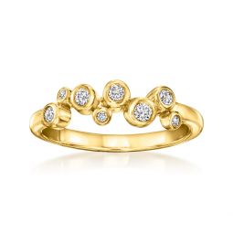 by ross-simons bezel-set lab-grown diamond zigzag ring in 18kt gold vermeil