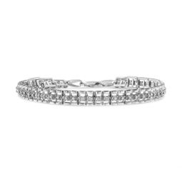 .925 sterling silver diamond double-link 7 tennis bracelet