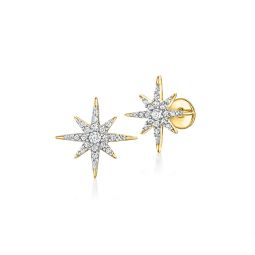 canaria 0.10- diamond starburst flat-back stud earrings in 10kt yellow gold