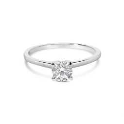 14k white gold 1/2 cttw round lab grown diamond 4 prong solitaire engagement ring