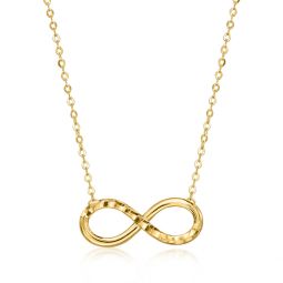 canaria italian 10kt yellow gold diamond-cut infinity necklace