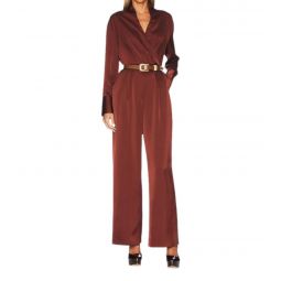 sheila satin jumpsuit in cinnamon