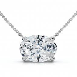 certified 2ct diamond oval solitaire pendant 14k gold 18 womens chain lab grown