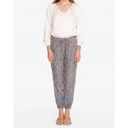 diamond all over embroidered pant in dusty mountain