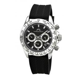 preston sport silicone silver tone & black mens watch 1037aprr