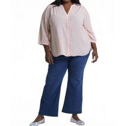 pintuck button down blouse - plus in chez geo
