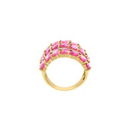 gold over silver 6.11 ct. tw. lab-grown diamond & lab-grown