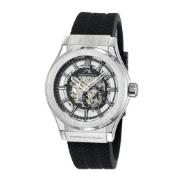 mens cruz automatic sivler tone & black watch 1221acrr