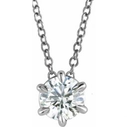 14k white gold 3/4ct floating solitaire round diamond pendant 18 necklace