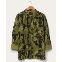 tame oversized two pocket long sleeve camo shirt