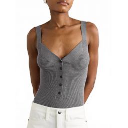 rib body suit in heather grey