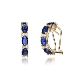 gv dazzling sterling silver with colored cubic zirconia half hoop earrings