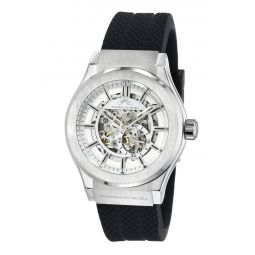 mens cruz automatic sivler tone & black watch 1221acrr