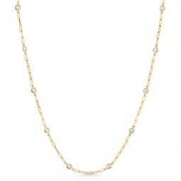 4ct diamond 14k yellow gold 18 paper clip diamonds by yard necklace lab grown