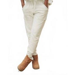 eamon triple fleece jogger sweatpant in white