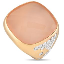 18k yellow gold 0.65ct diamond and chalcedony ring 200473