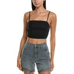 air smocked linen-blend tank