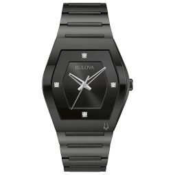 gemini diamond stainless steel mens watch