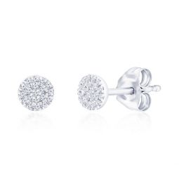 sterling silver 4.5mm round diamond stud