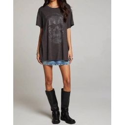 diamond skull graphic short sleeve top in vintage black