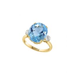 14k 10.34 ct. tw. diamond & sky blue topaz ring