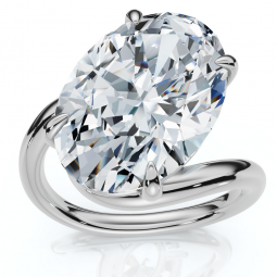 certified 7ct aire oval diamond solitaire engagement ring 14k gold lab grown size: 4.5