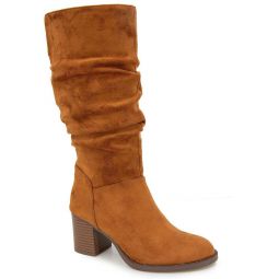 sonia womens faux suede almond toe knee-high boots