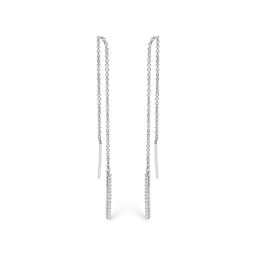 10k white gold 1/10 cttw diamond threader earrings