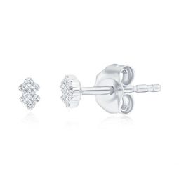 sterling silver small diamond studs