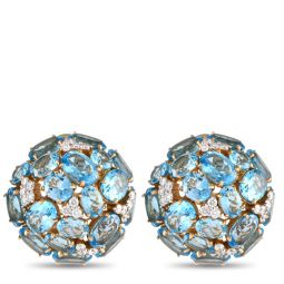 18k yellow gold 0.73ct diamond and topaz earrings 200537