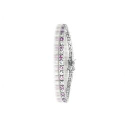 sterling silver with clear & pink cubic zirconia tennis bracelet