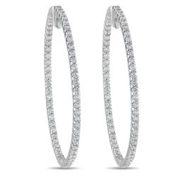 14k white gold 1.77ct diamond hoop earrings mf07-070225