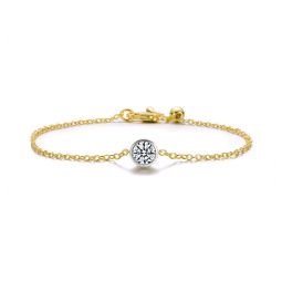 two-tone with clear bezel set cubic zirconia stud design bracelet