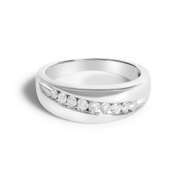 mens.925 sterling silver 1/2 cttw diamond 9 stone band ring