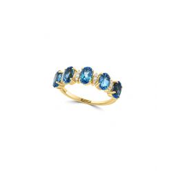 14k 3.04 ct. tw. diamond & london blue topaz ring