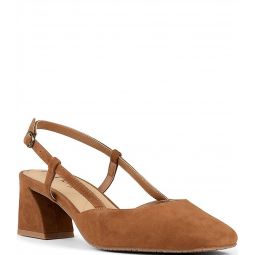 womens samson slingback pumps sandals in cognac suede