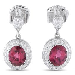 18k white gold 0.75ct diamond and tourmaline earrings mf10-072925