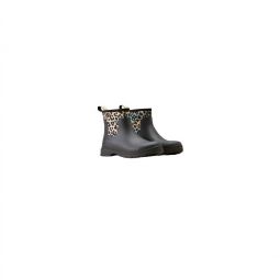 womens kelmarsh shortie rubber boot in black/leopard camo